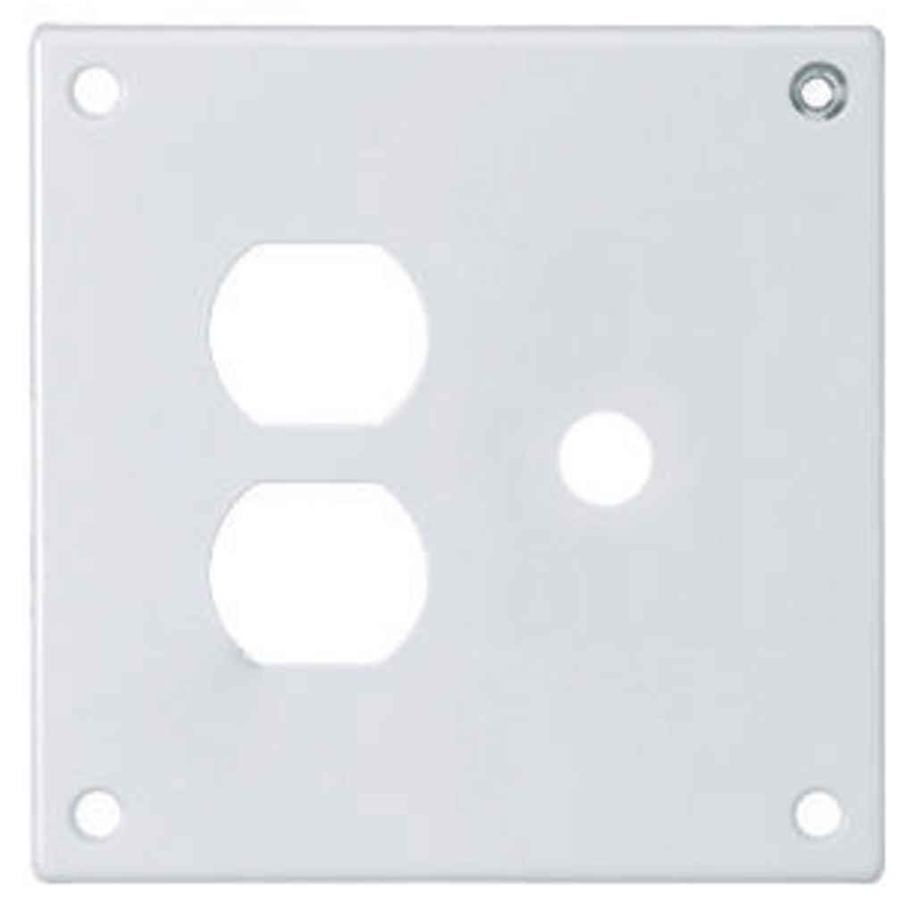 Product image for Hubbell SWP812 SEC WALLPLATE, 2-G, DUP/TELE, WH