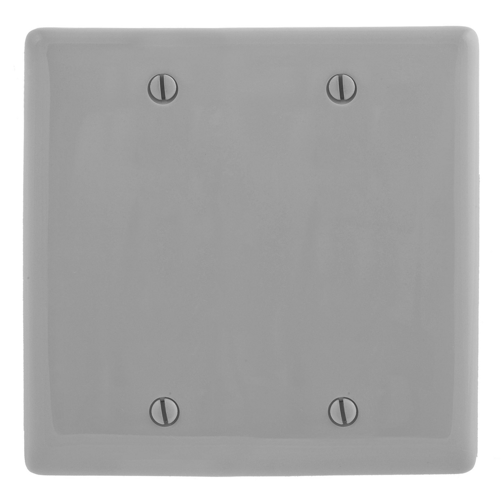 Product image for Hubbell NP23GY 2-Gang Gray Nylon Box Mount 2-Blank Wall Plate