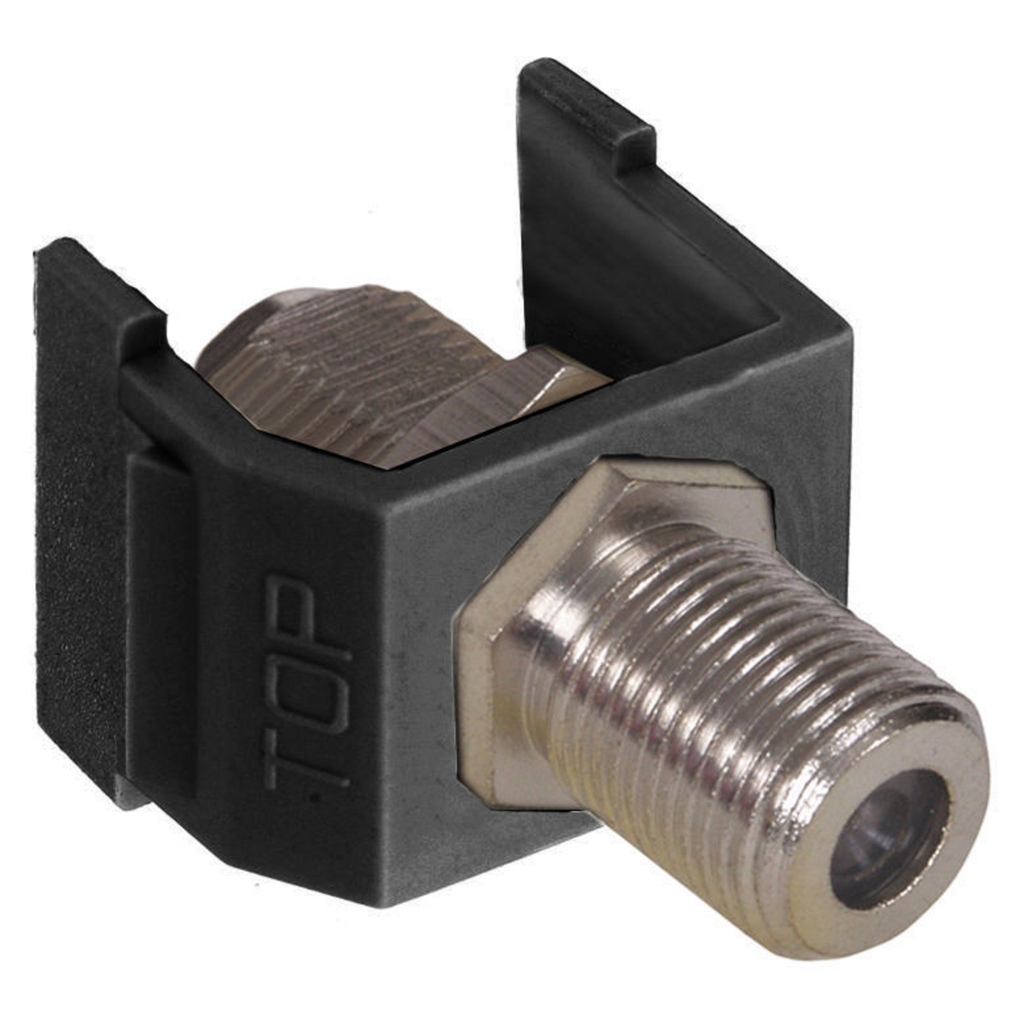 Product image for Hubbell Wiring Devices NSF70BK Black Nickel Plated Audio/Video Connector