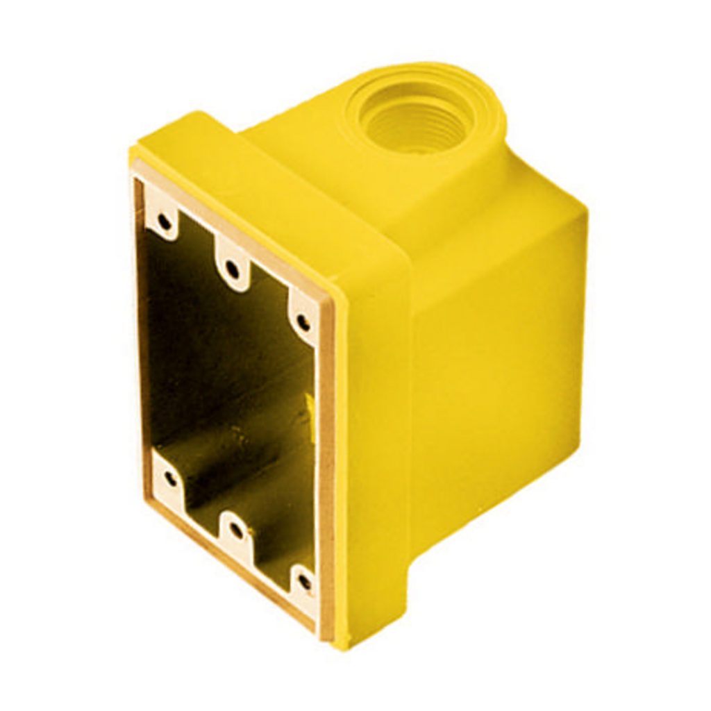 Product image for Hubbell HBL60CM83 3/4 Inch Yellow Fiberglass Weatherproof Dockside Deep Box