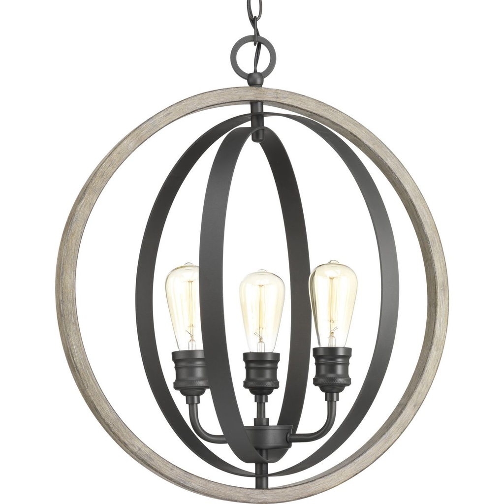 Product image for Progress P500093-143 Conestee Collection Three-Light Graphite Farmhouse Pendant Light
