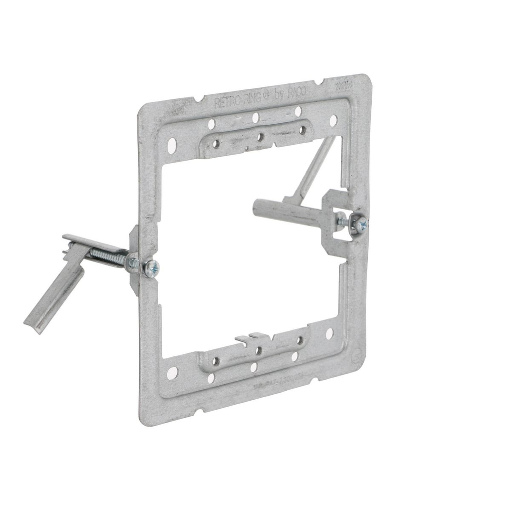 Product image for Raco 8206RAC 4 Inch Pre-Galvanized Steel Old Work Flat Square Box Mounting Bracket
