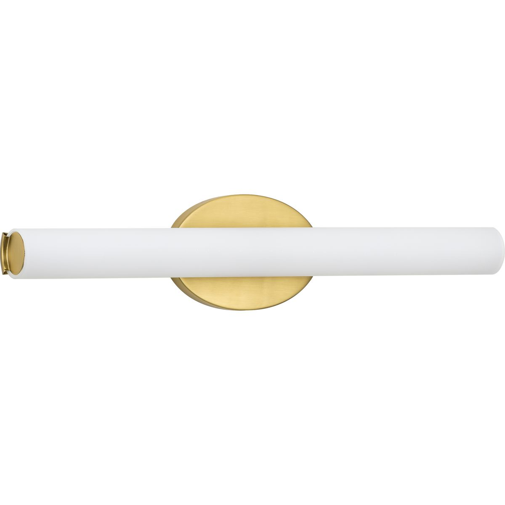 Product image for Progress P300183-012-30 Parallel LED Collection 22" Satin Brass Etched White Glass Mid-Century Modern Bath Vanity Light