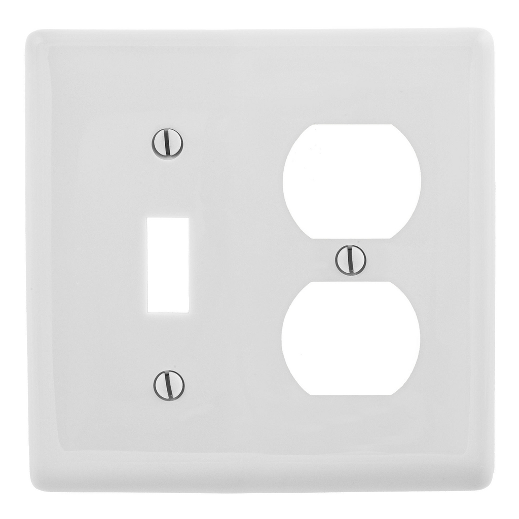 Product image for HUBW NPJ18OW WALLPLATE, M-SIZE 2-G, 1) DUP 1) TOG, OW