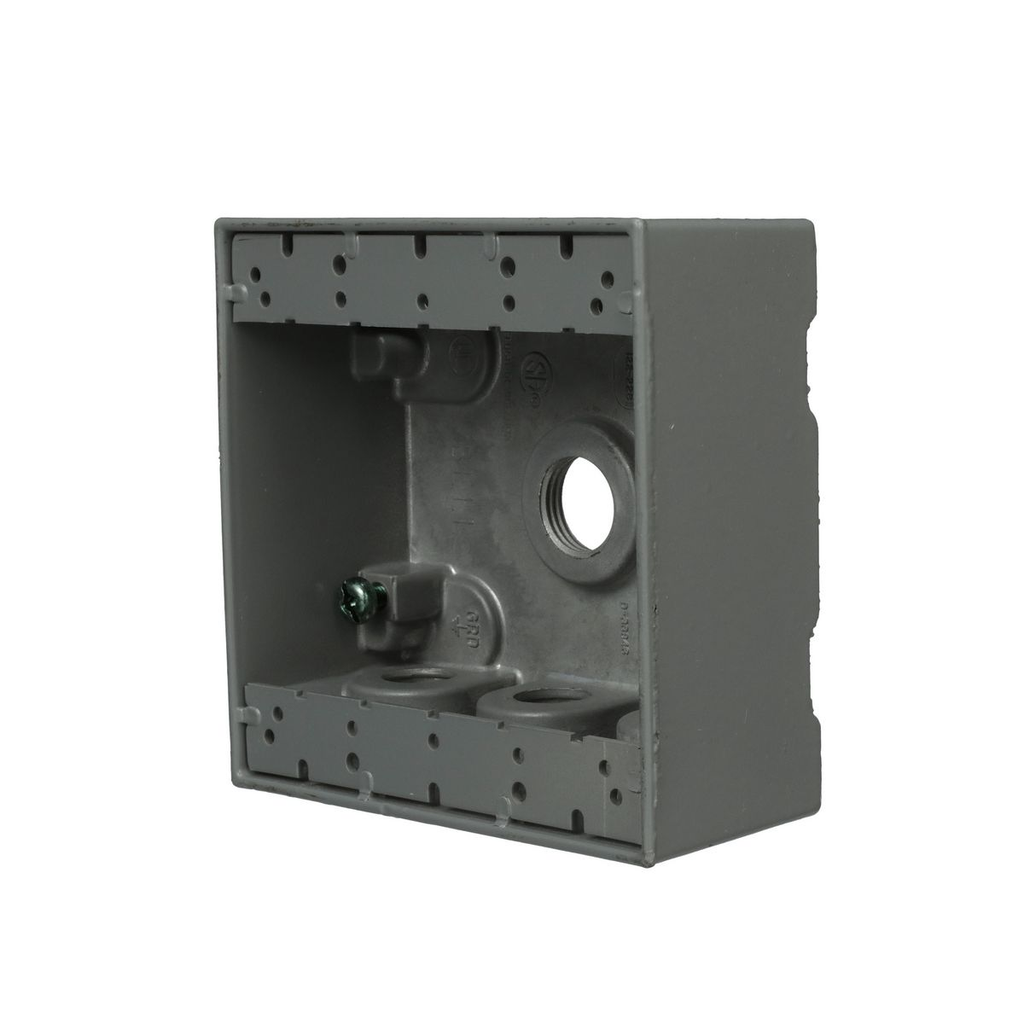 Product image for Raco 5340-0 Two Gang Weatherproof Box, (7) 1/2" Outlets