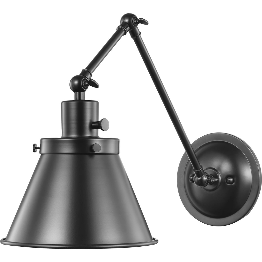 Product image for Progress P710095-031 Hinton Collection Black Swing Arm Wall Light