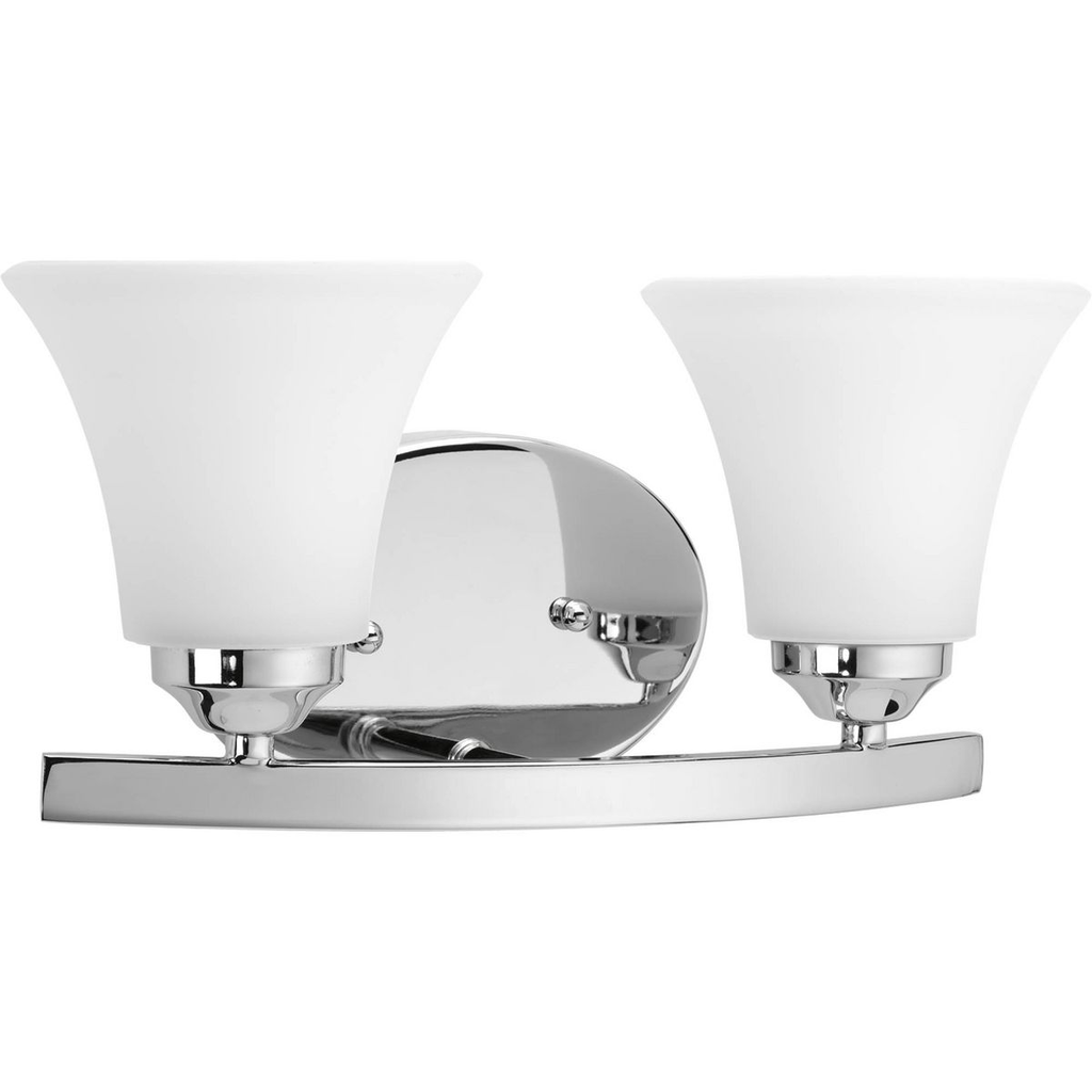 Product image for Progress P2009-15 Adorn Collection Two-Light Polished Chrome Etched Glass Traditional Bath Vanity Light