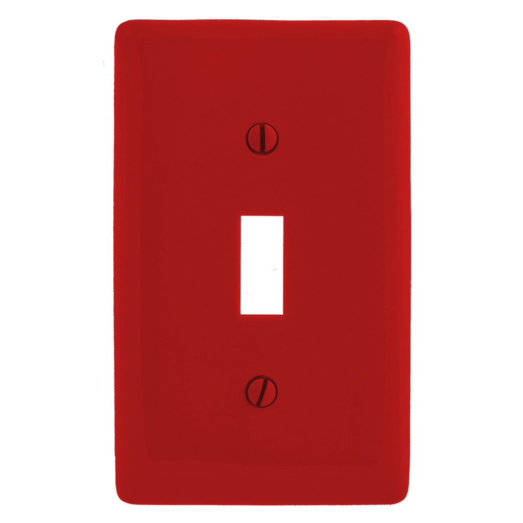 Product image for Hubbell Wiring Devices NPJ1R 1-Gang Red Toggle Mid-Size Wall Plate