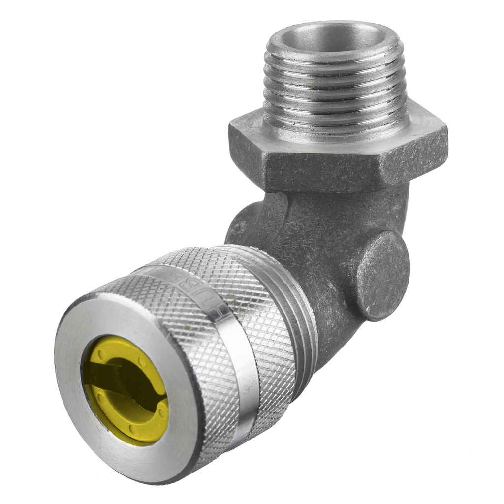 Product image for Hubbell NHC1041 1 Inch Male Threaded 0.63 to 0.75 Inch Machined Aluminum 90 Degrees Cord Connector
