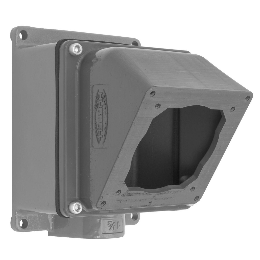 Product image for Hubbell FW6010055 PS, IEC, 4W BOX, 60/100A, 55 DEG, 1 1/2", ALU