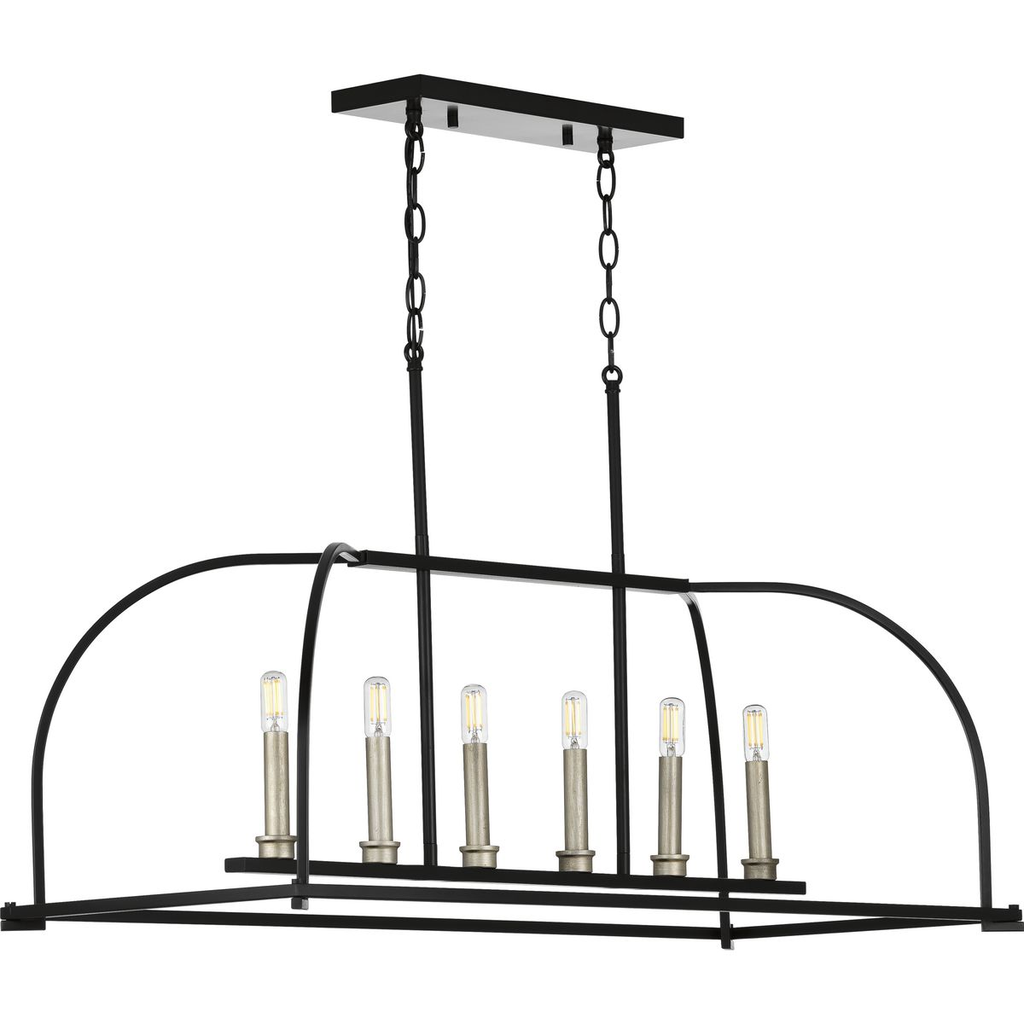 Product image for Progress P400175-031 Seneca Collection Six-Light Linear Chandelier
