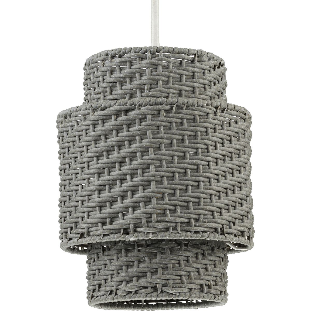 Product image for Progress P550084-151 Manteo One-Light Cottage White with Weathered Grey Rattan Indoor/Outdoor Hanging Pendant Light