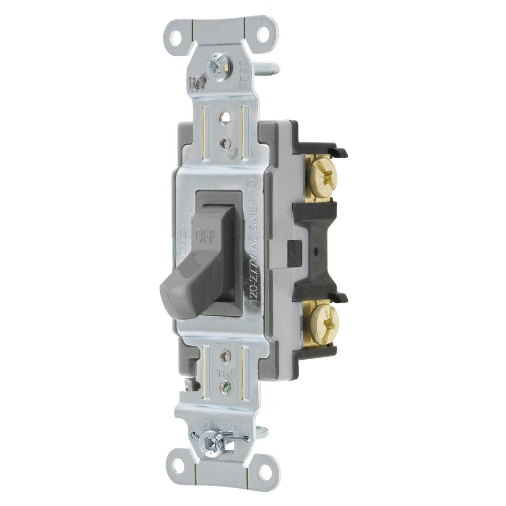 Product image for Hubbell CSB215GY SWITCH, COMM, DP, 15A 120/277V, B+S, GY