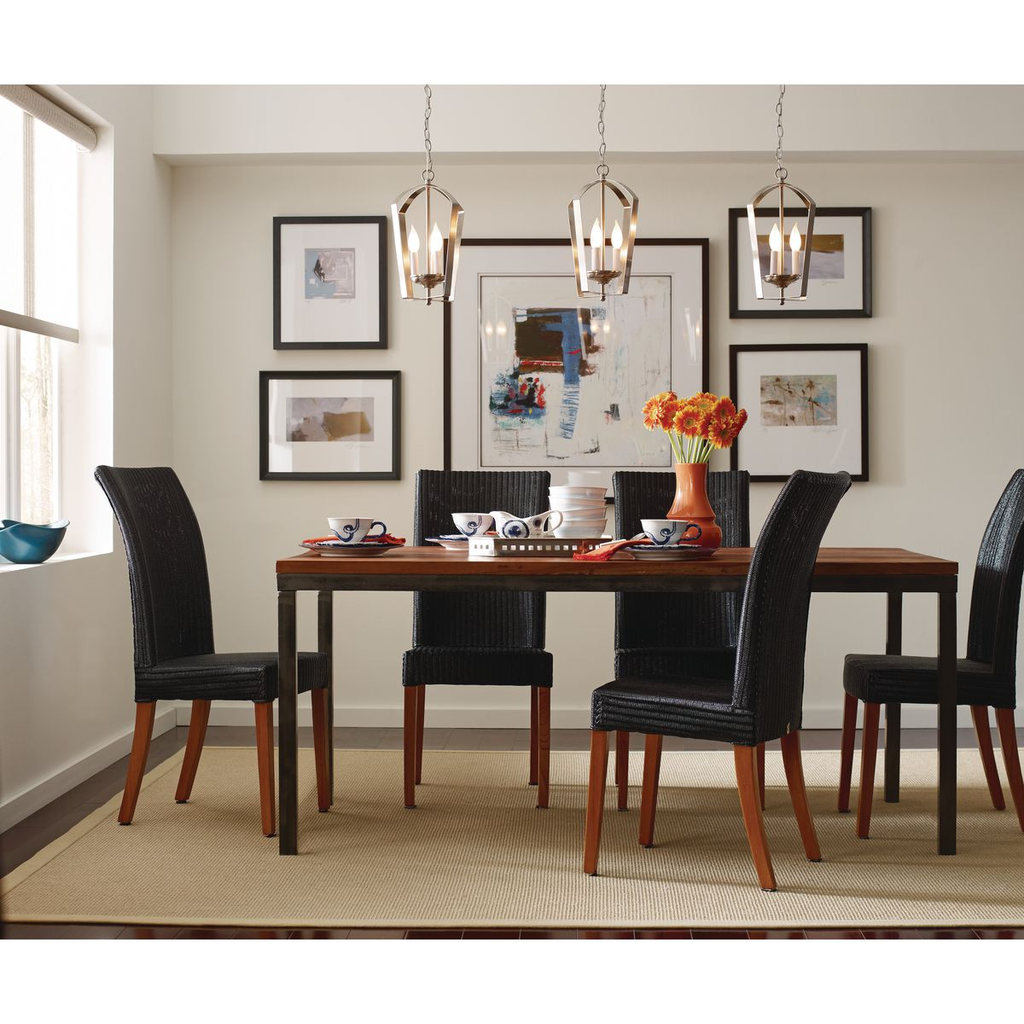 Three-Light Brushed Nickel foyer pendant