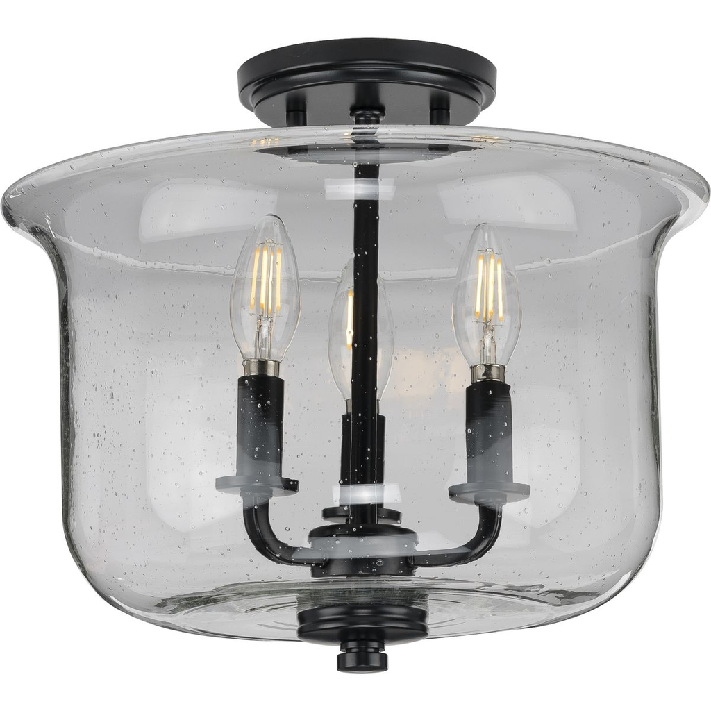 Product image for Progress P350153-031 Winslett Collection Black Three-Light Semi-Flush Convertible