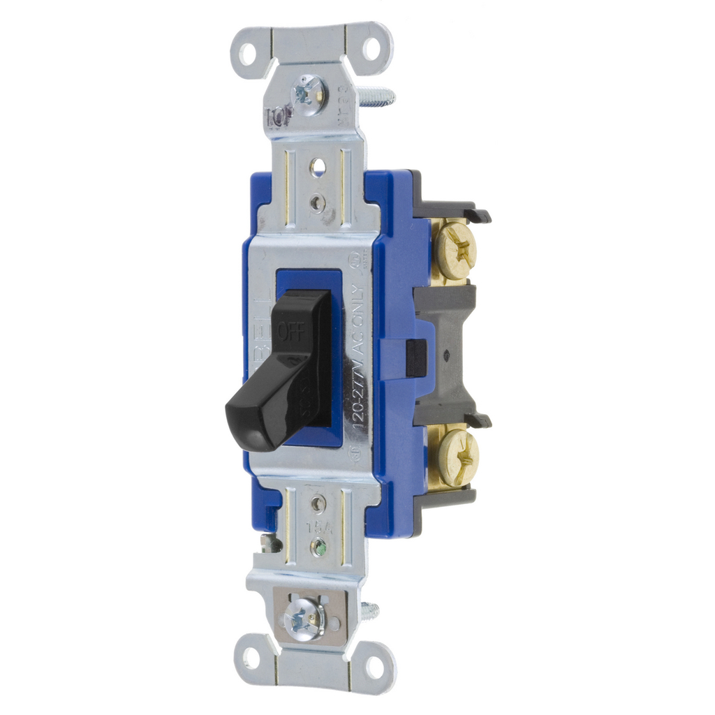 Product image for Hubbell 1203BK SWITCH, HUBPRO, 3-WAY, 15A 120/277V, BK