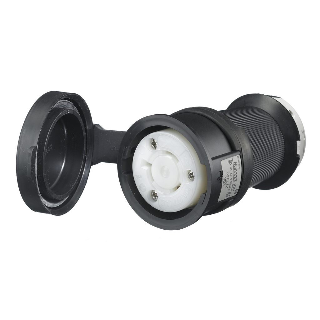 Product image for Hubbell HBL2333SW Locking WT S/SHRD CONN, 20A 277V, L7-20R