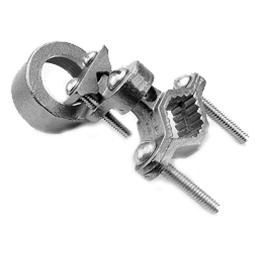 Product image for Burndy C22LH2 Cast Bronze Clamp, Cable to Water Pipe, 2/0 AWG -10 AWG, 1-1/4" - 2" Water Pipe, 3/4" hub