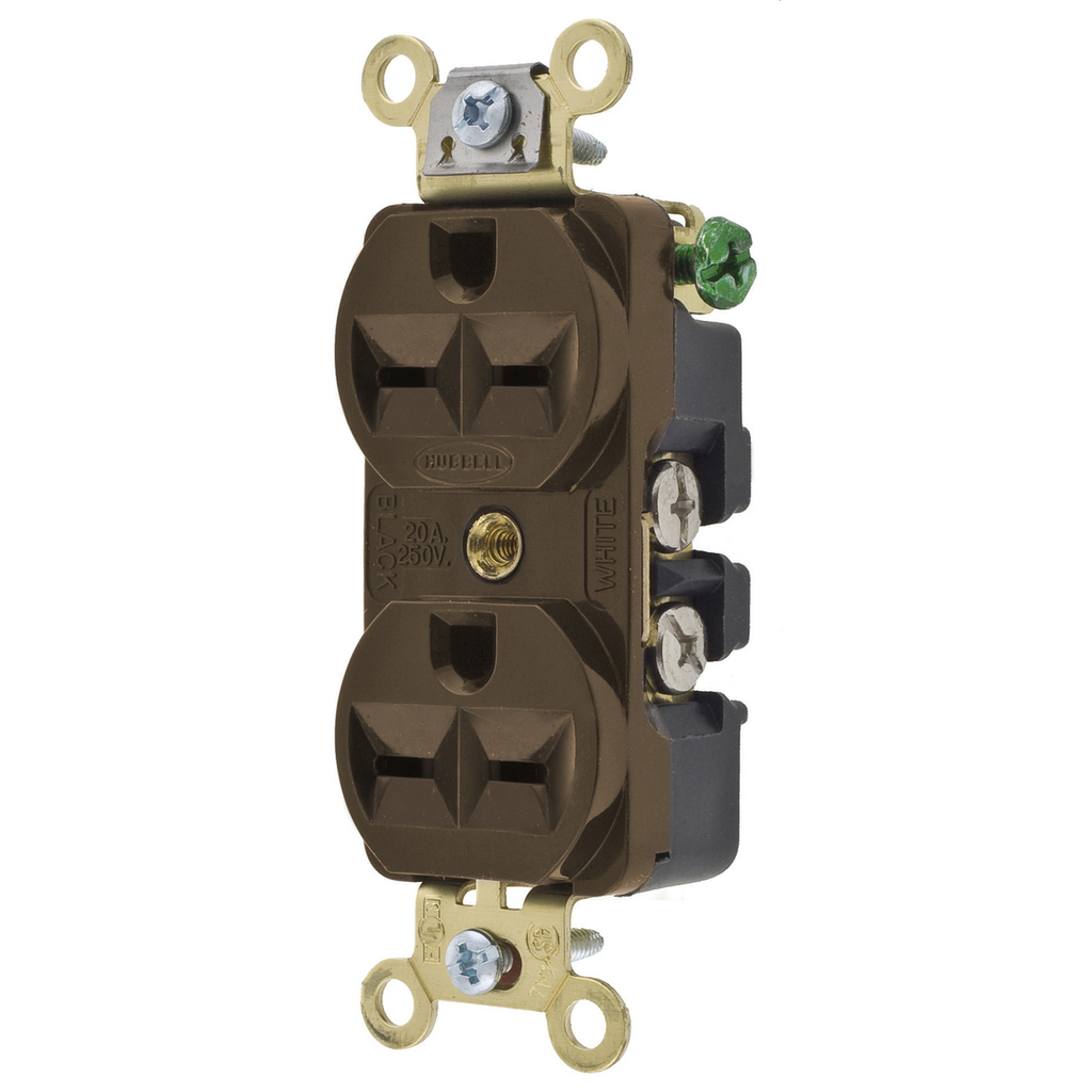 Product image for Hubbell Wiring Devices HBL5652 250 Volt 15 Amp Industrial Grade Duplex Receptacle