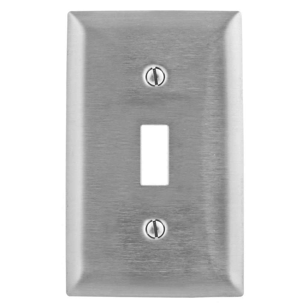 Mayer-DDS-Wallplates and Boxes, Metallic Plates, 1- Gang, 1) Toggle Opening, Standard Size, Stainless Steel-1