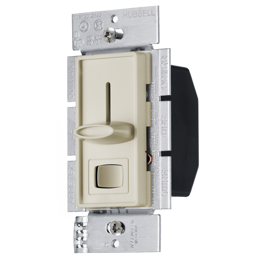 Product image for Hubbell RS600PI 600 W 5 Amp 120 VAC 1-Pole Ivory Incandescent Preset Slide Dimmer