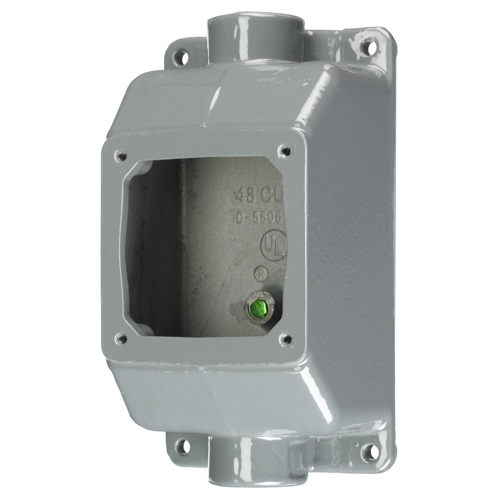 Product image for Hubbell FT302W PS, IEC, F-THRU BOX, 20/30A, 1", ALU