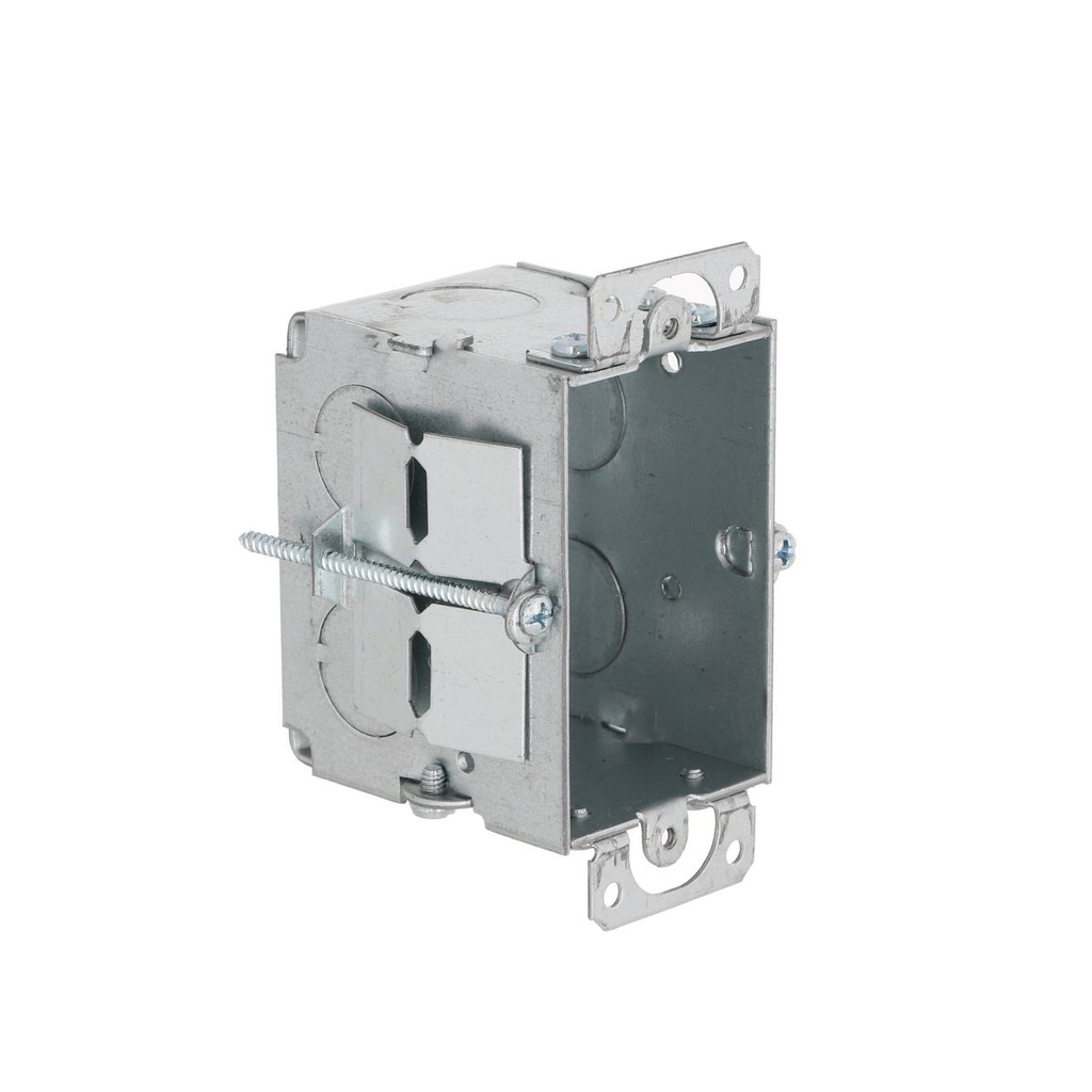 Product image for Raco 506 3" x 2" Switch Box, Gangable, 2-1/2" Deep, Eight 1/2" KO's, Tigergrip, Old work, Plaster Ears