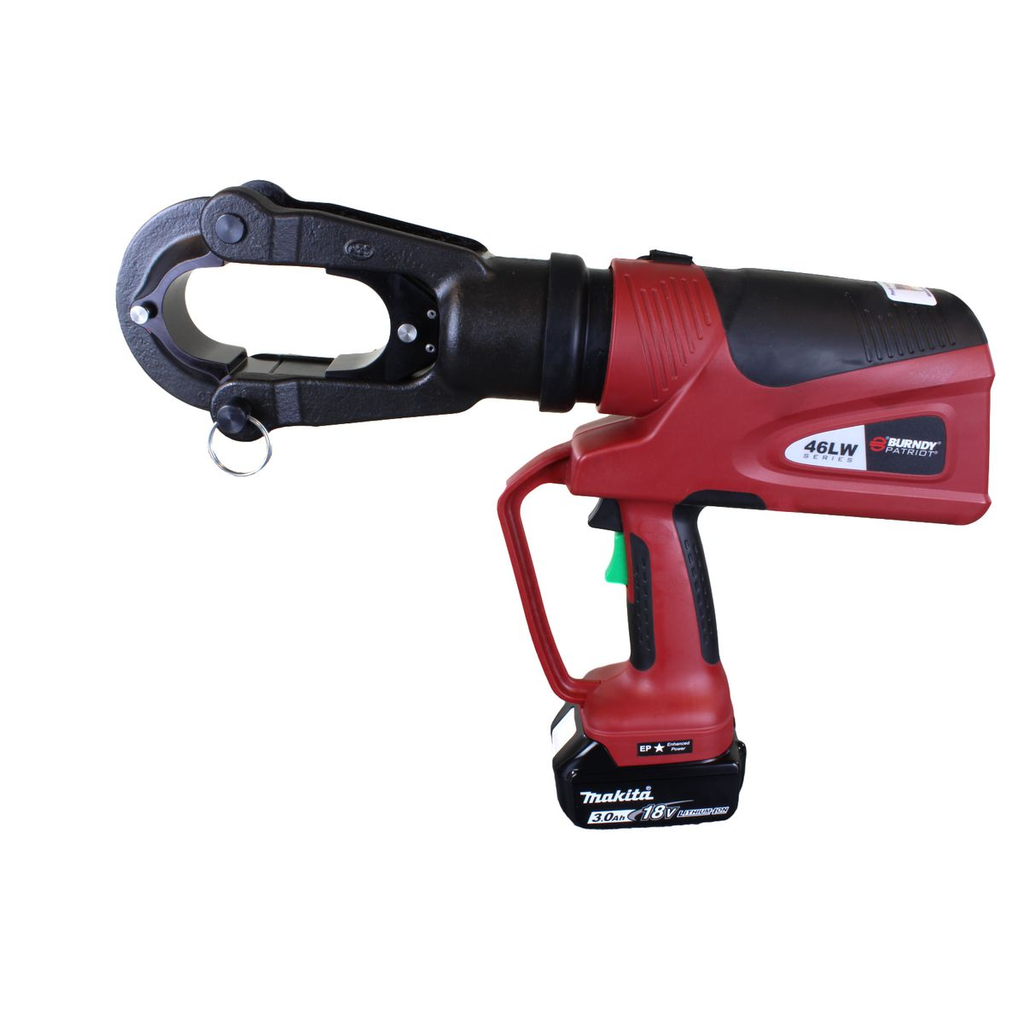 Product image for Burndy PAT46LWLI PAT46 15T Latch Head Battery Crimper, 3Ah Li-ion, AC, Hard Case