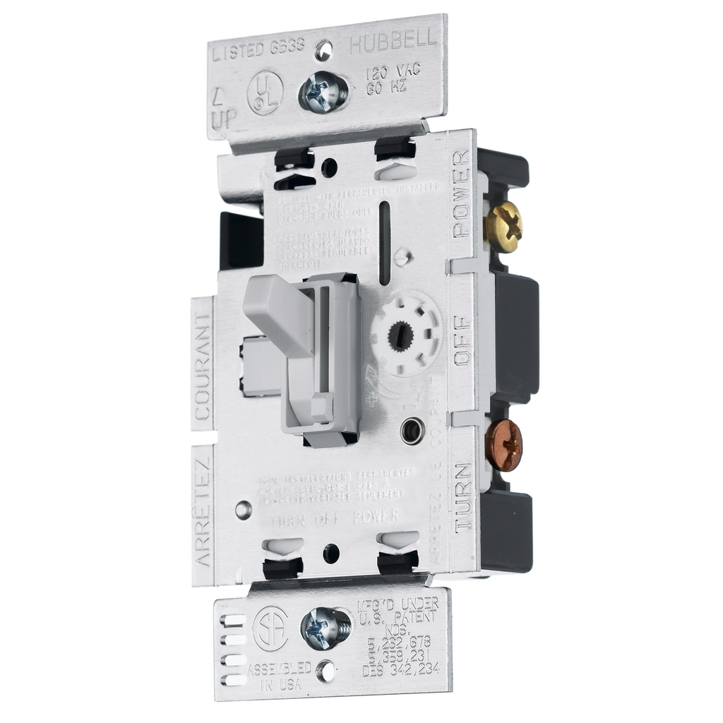 Product image for Hubbell RAYCL153PW SP/3-WAY DIMMER CFL AND LED, WHITE