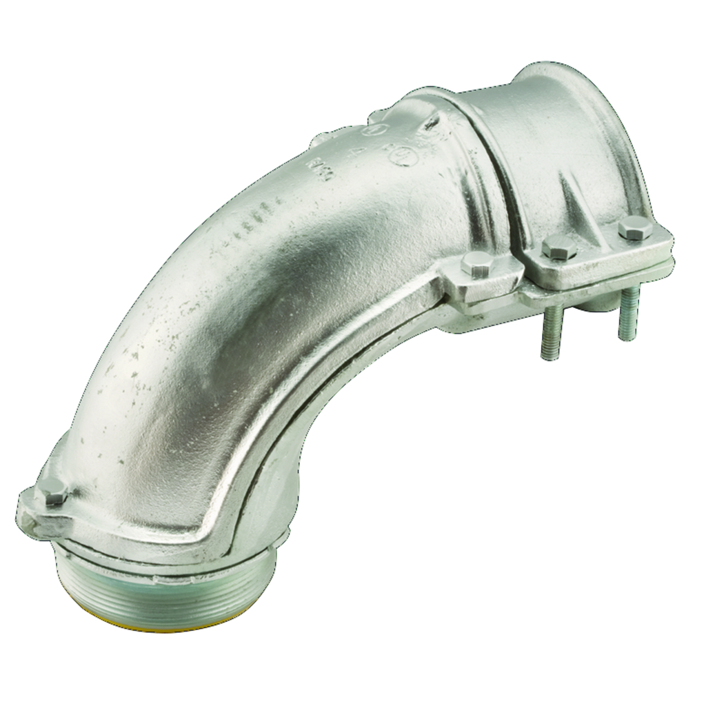 Product image for Raco 3216 4" Flex Squeeze Connector, Insulated, Malleable Iron