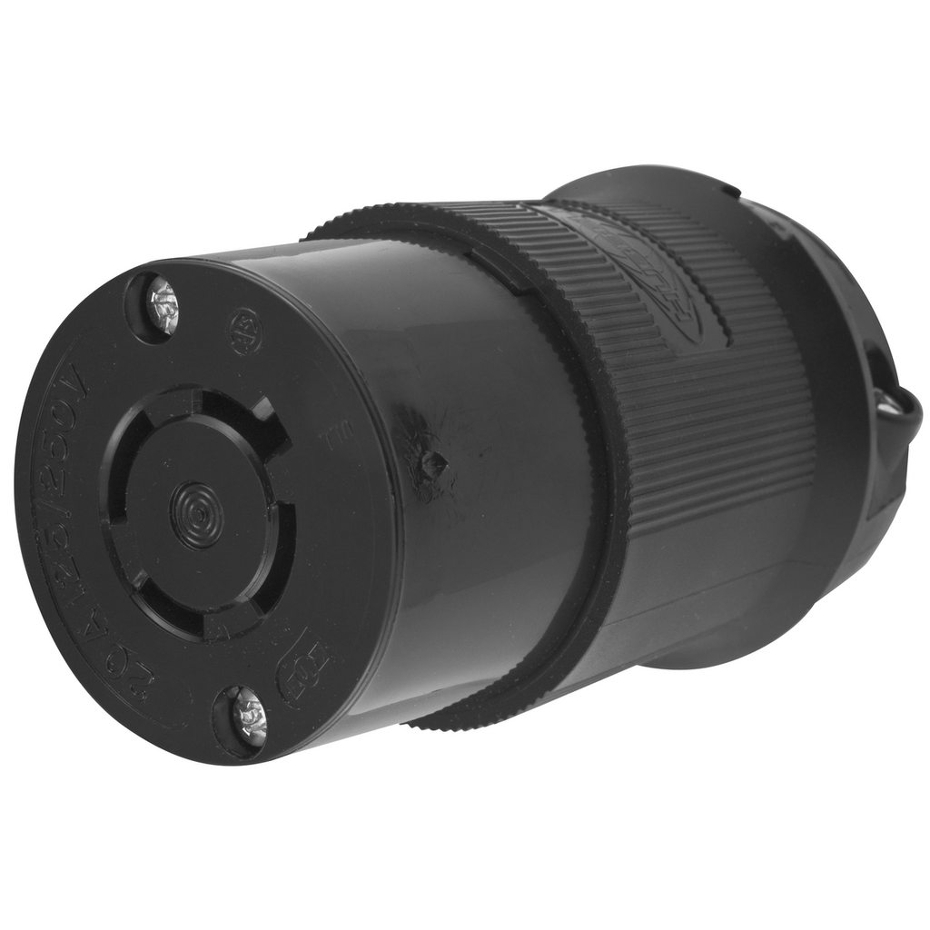 Product image for Hubbell HBL2413BK Locking Connector, 20A 125/250V, L14-20R, B