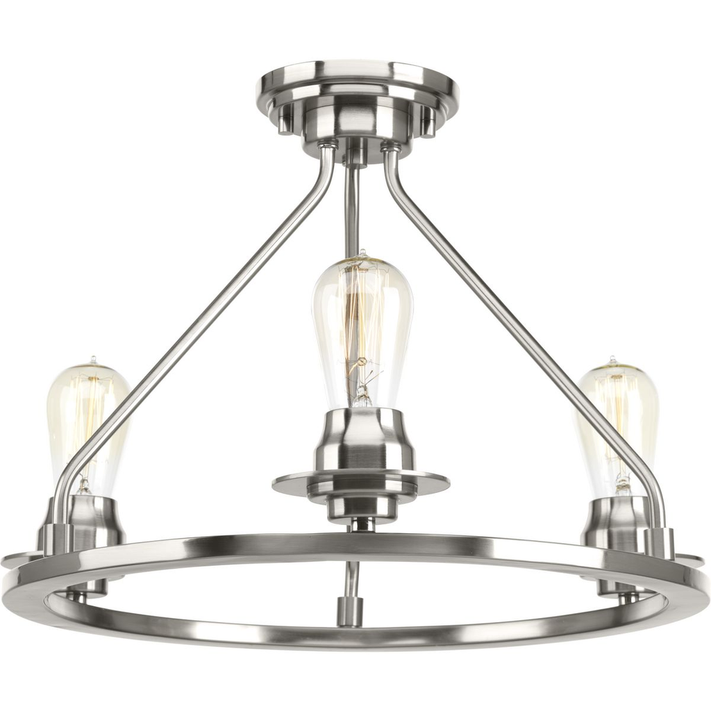 Product image for Progress P350036-009 Debut Collection Three-Light Semi-Flush Convertible