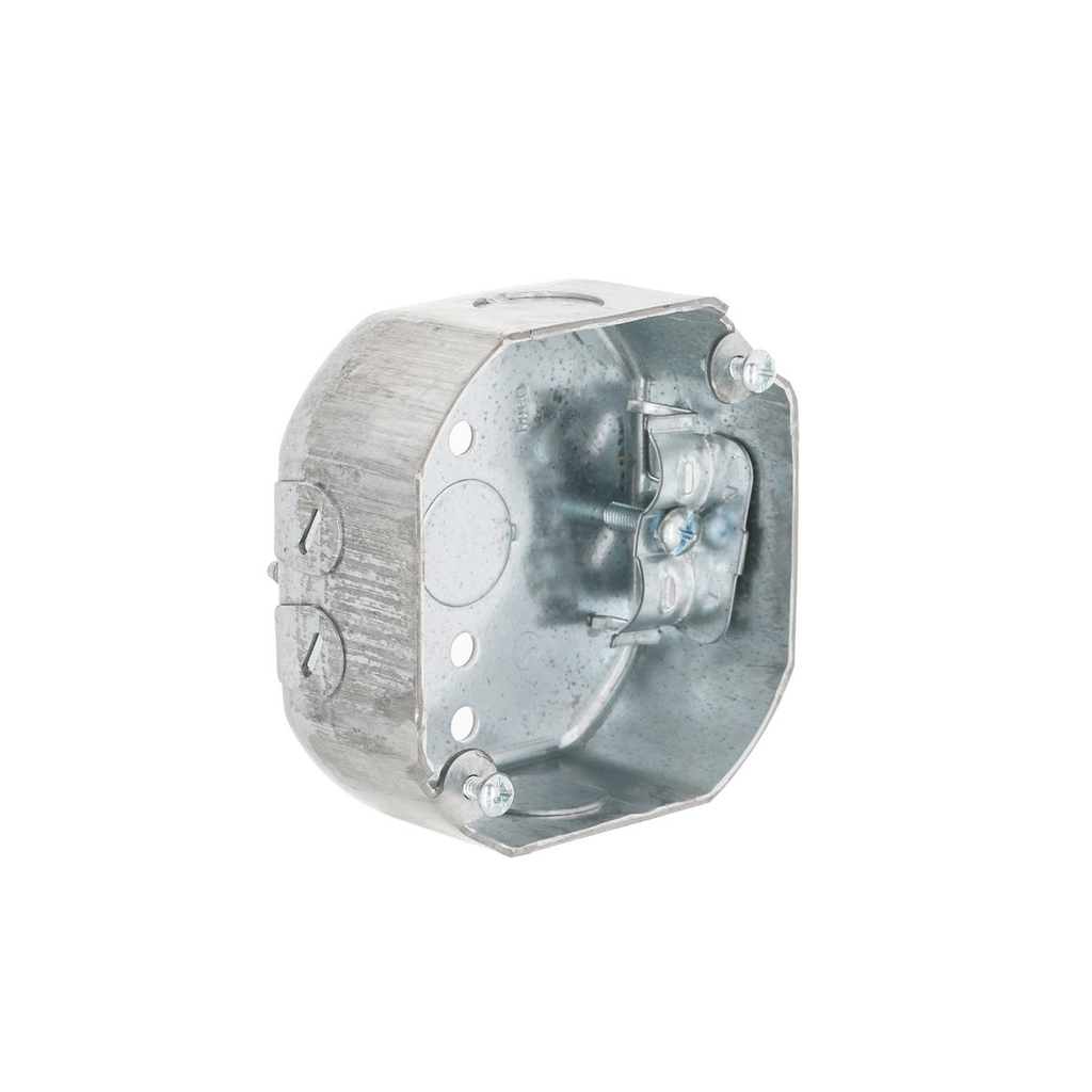 Product image for Raco 146 4" Octagon Box, Drawn, 1-1/2" Deep, Three 1/2" KO's & NMSC Clamps