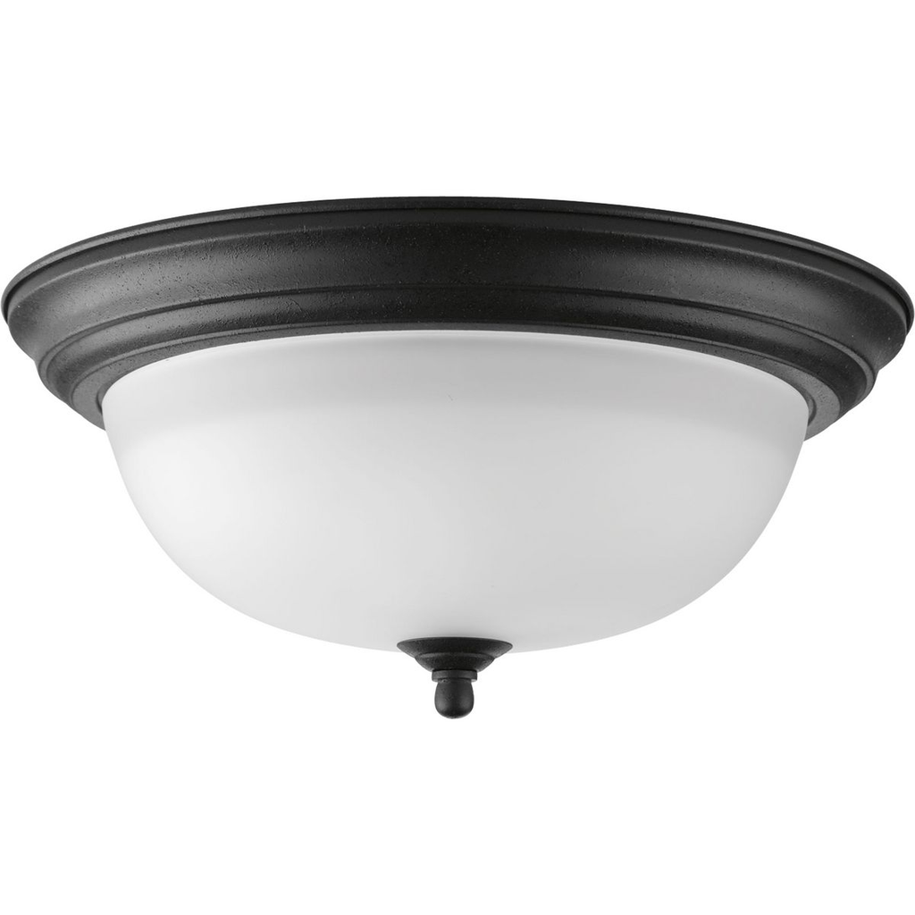 Two-Light Forged Black flush mount ceiling light