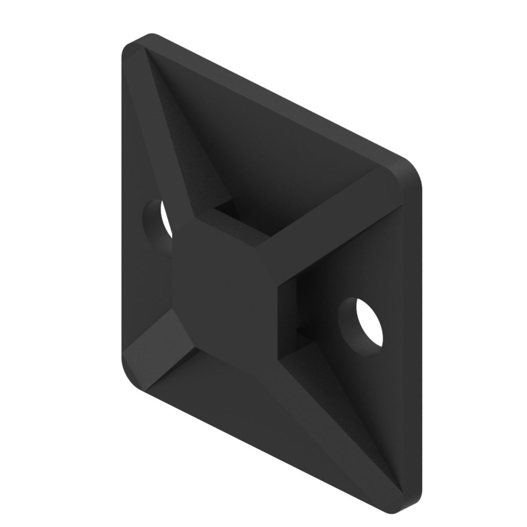 Product image for Burndy CTB125RA4C0 Cable tie mounting base - Nylon 6/6, 4 way, Rubber Adhesive