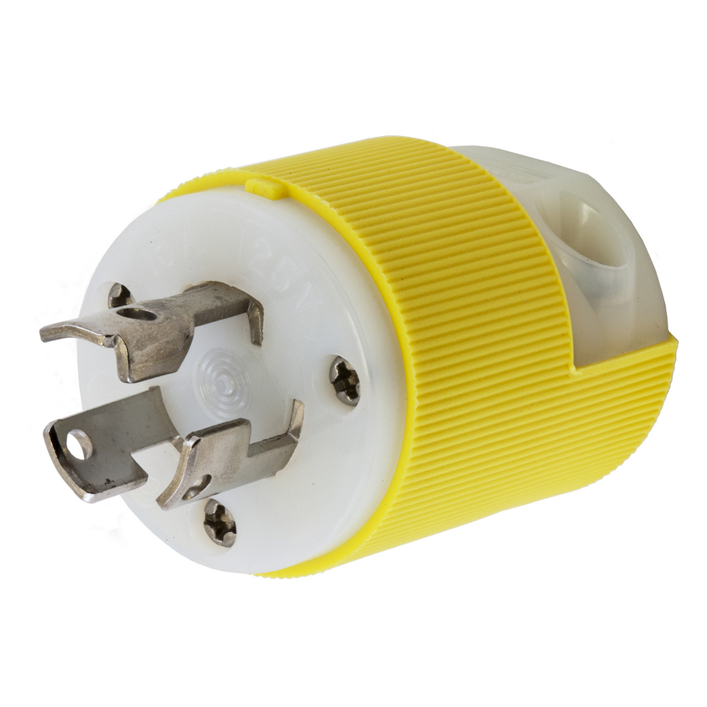Hubbell HBL47CM20C 15 Amp 125 Volt NEMA L5-15P Yellow Locking Plug Product image for Hubbell HBL47CM20C 15 Amp 125 Volt NEMA L5-15P Yellow Locking Plug