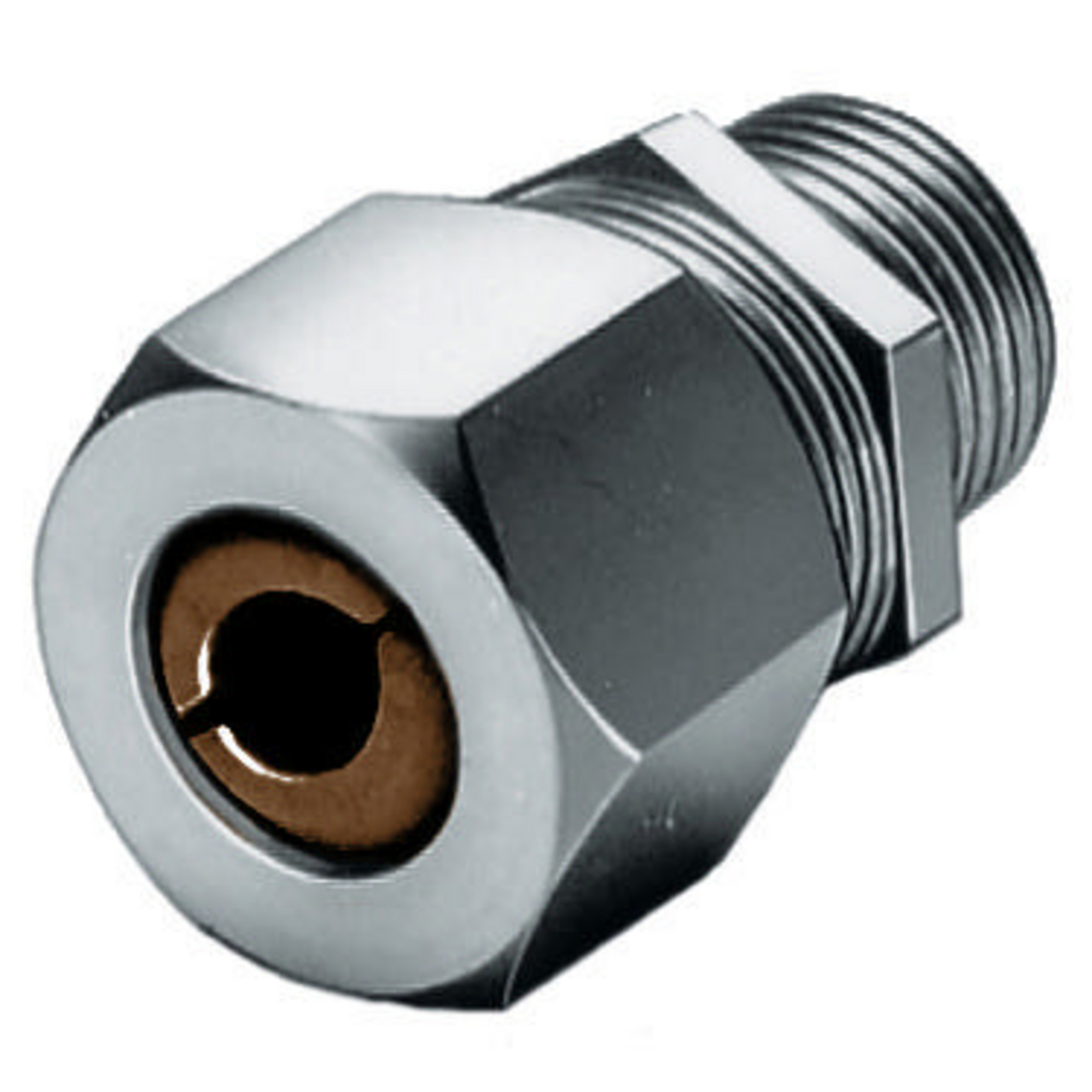Product image for Hubbell SHC1024SS 1/2 Inch Male Threaded 0.5 to 0.63 Inch Stainless Steel Straight Cord Connector
