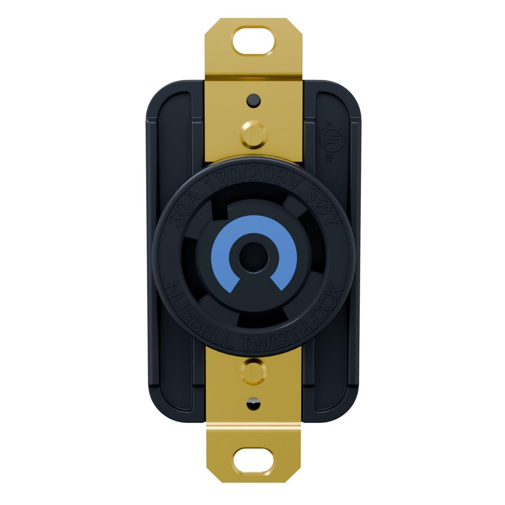 Mayer-DDS-EdgeConnect™ Twist-Lock® Receptacle, 30A 3P 120/208V, L21-30R, BK, with Spring Termination-1
