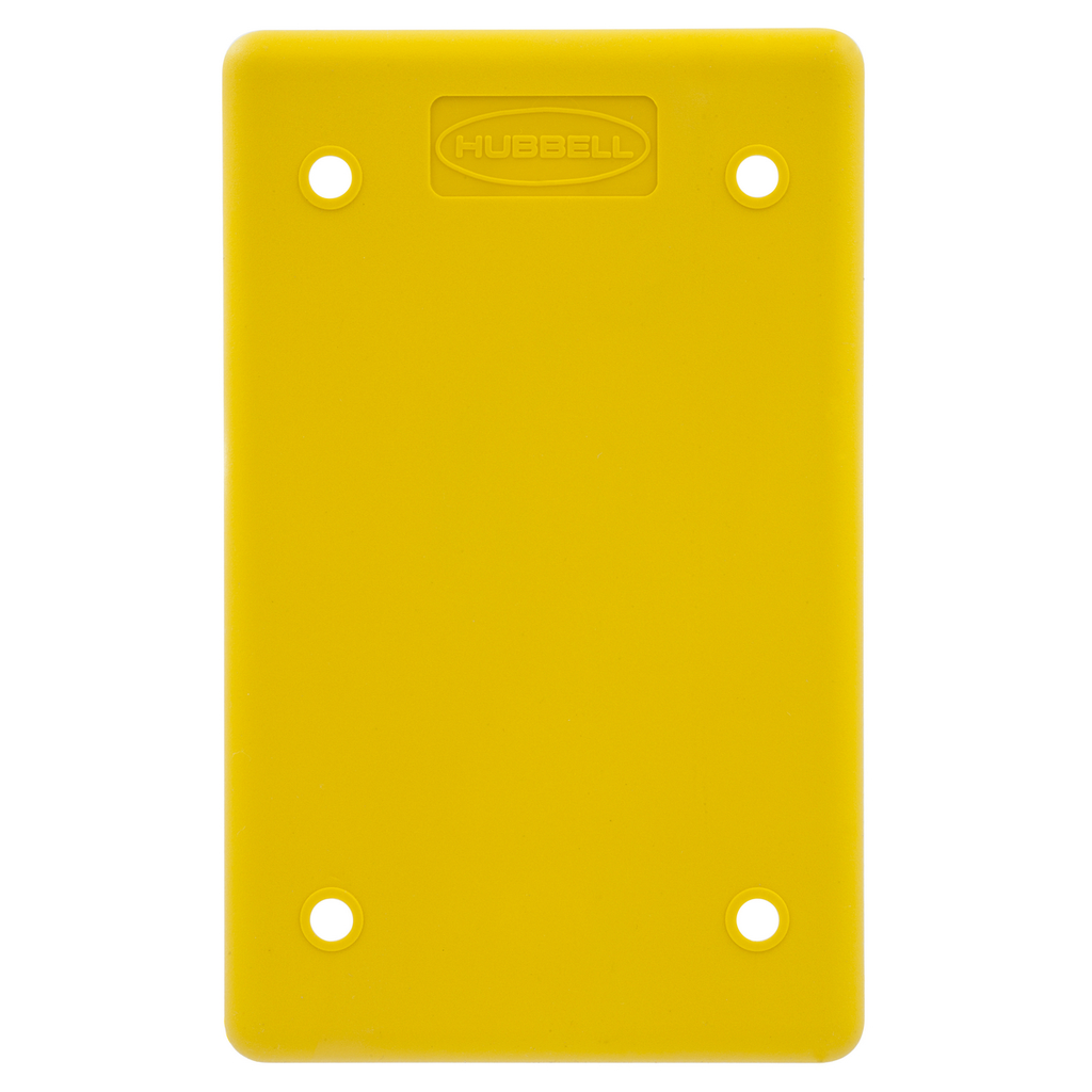 Product image for Hubbell HBL60CM88 Yellow Weatherproof Dockside Cover Plate