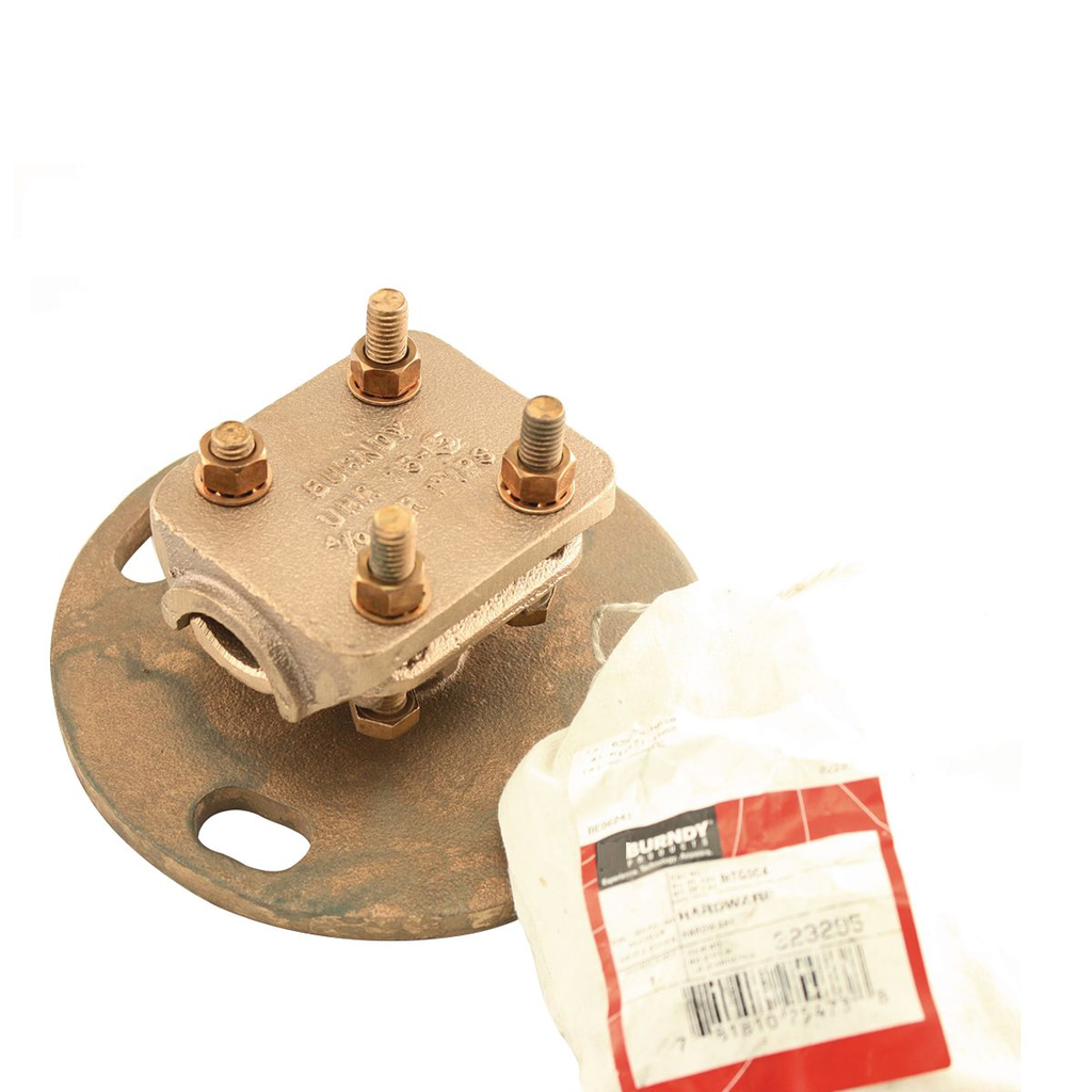 Product image for Burndy UHR133 Cast Cu Alloy Bus Support, CU Str Size: 6 AWG - 500 Kcmil, CU Pipe Size: 1/8"-1/2" IPS, 3 IN Bolt Circle Dia
