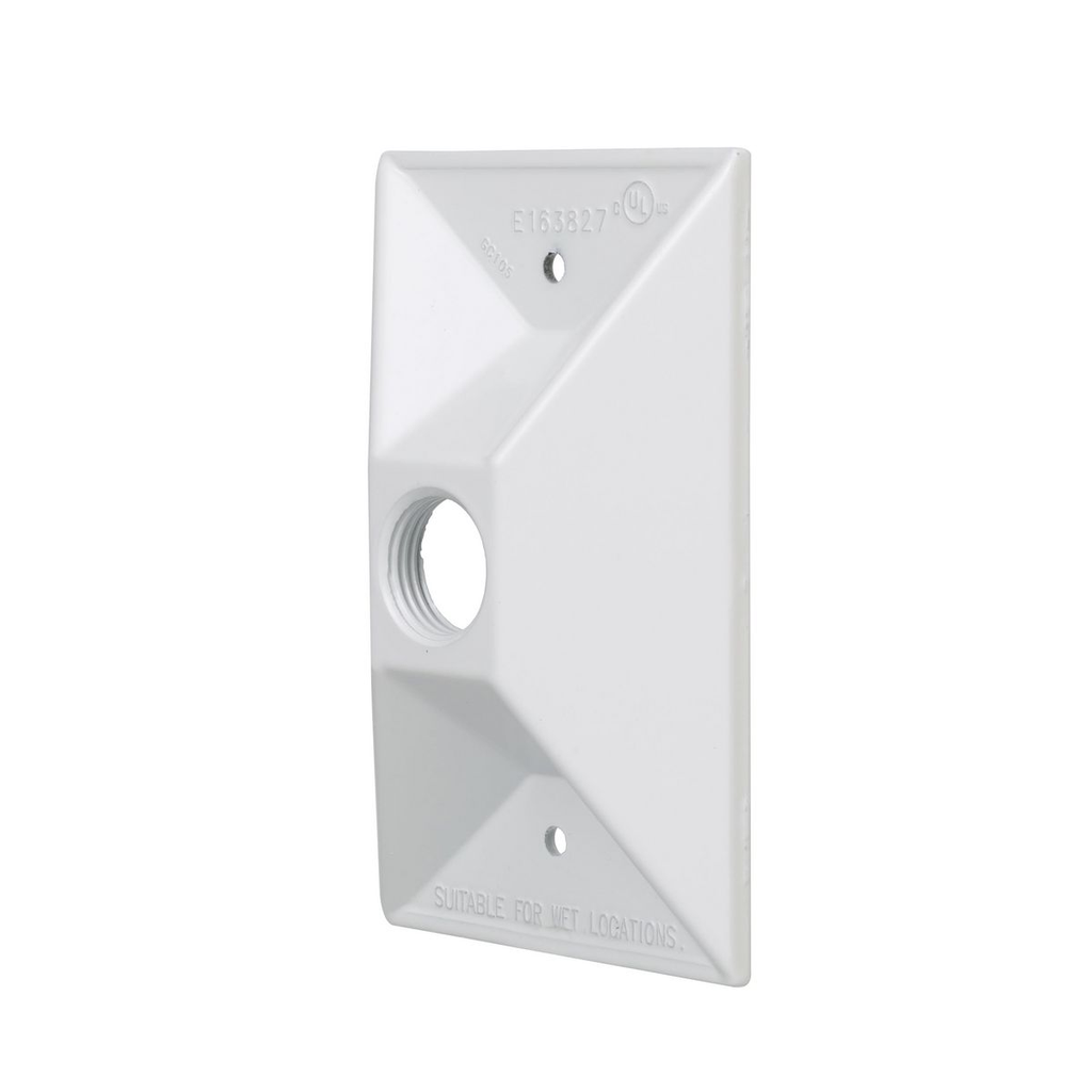 Product image for Bell 5186-1 1-Gang Weatherproof Cluster Cover, One 1/2 in. Threaded Outlets, White