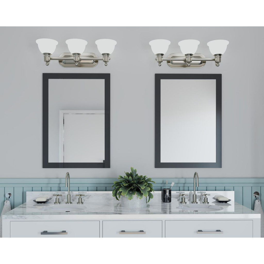 Three-Light Brushed Nickel Bath Light