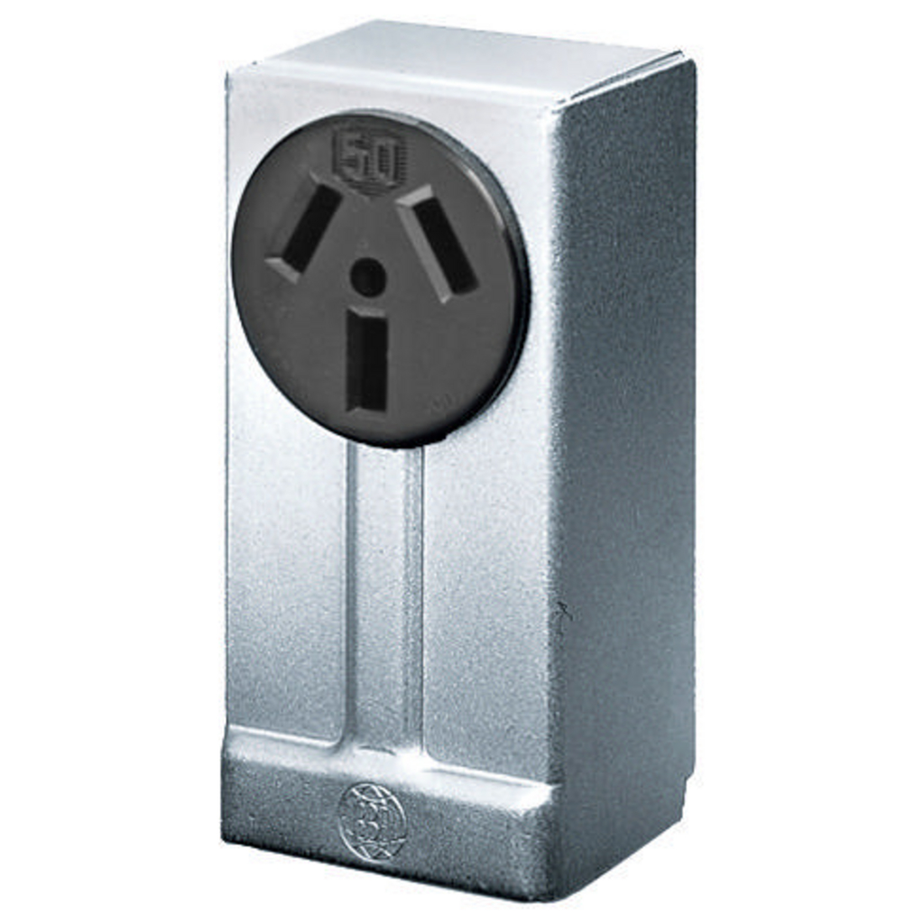 Product image for Hubbell HBL7940 Receptacle, SURF MT, 3P3W, 50A 125/250V, BK