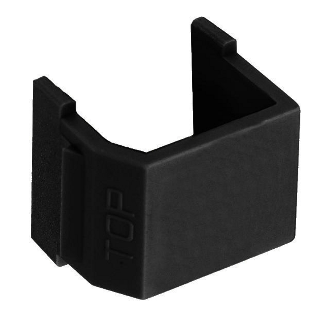 Product image for Hubbell Wiring Devices SFSBBK10 Blank Black Snap-Fit Modular Connector
