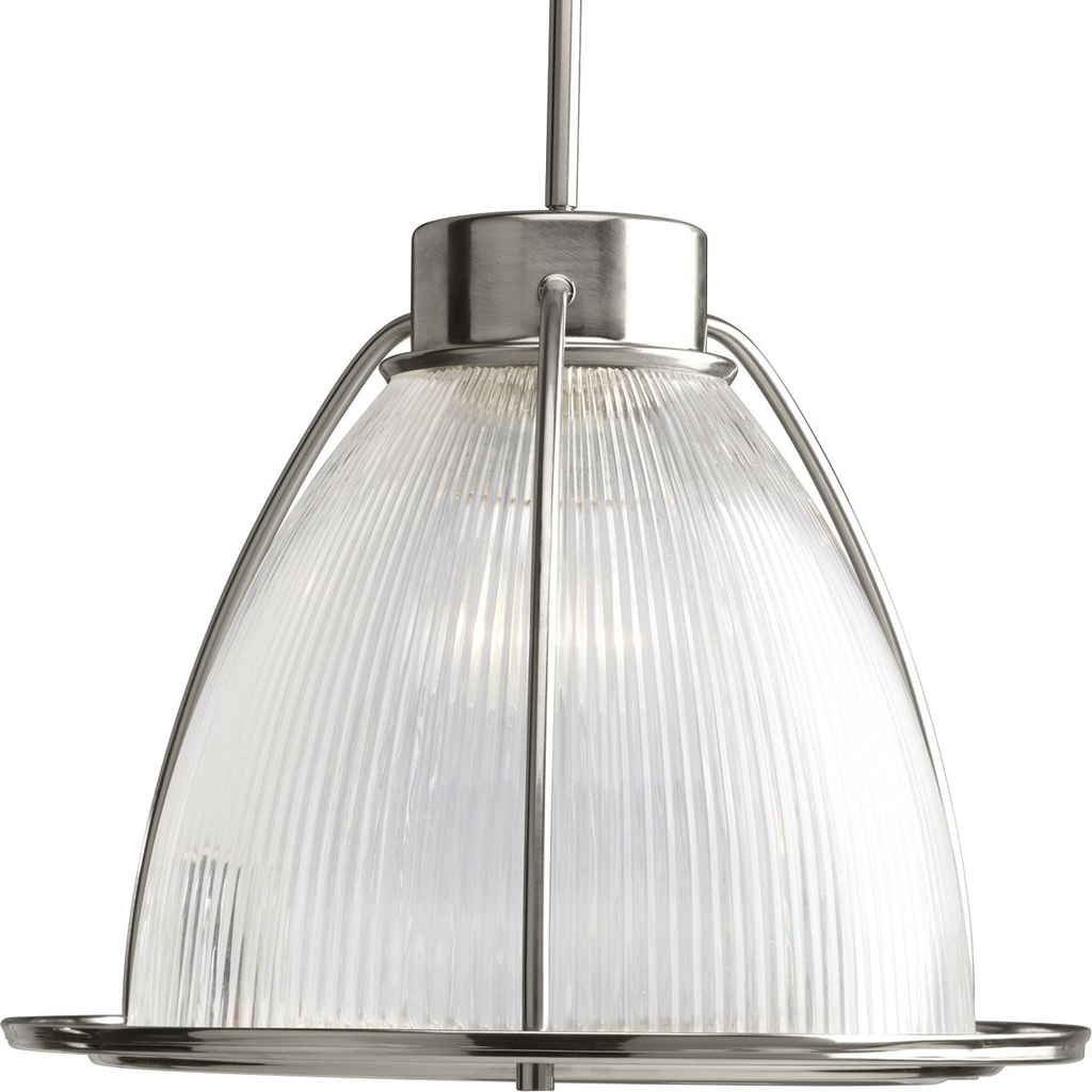 Progress P5183-09 Prismatic Glass Collection One-Light Brushed Nickel Clear Prismatic Glass Coastal Mini-Pendant Light Product image for Progress P5183-09 Prismatic Glass Collection One-Light Brushed Nickel Clear Prismatic Glass Coastal Mini-Pendant Light