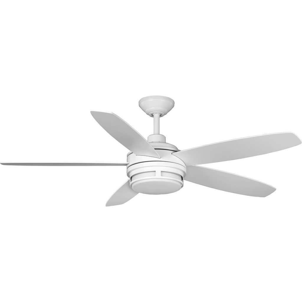 Product image for Progress P250036-028-30 Albin Collection 54" Indoor/Outdoor Five-Blade White Ceiling Fan