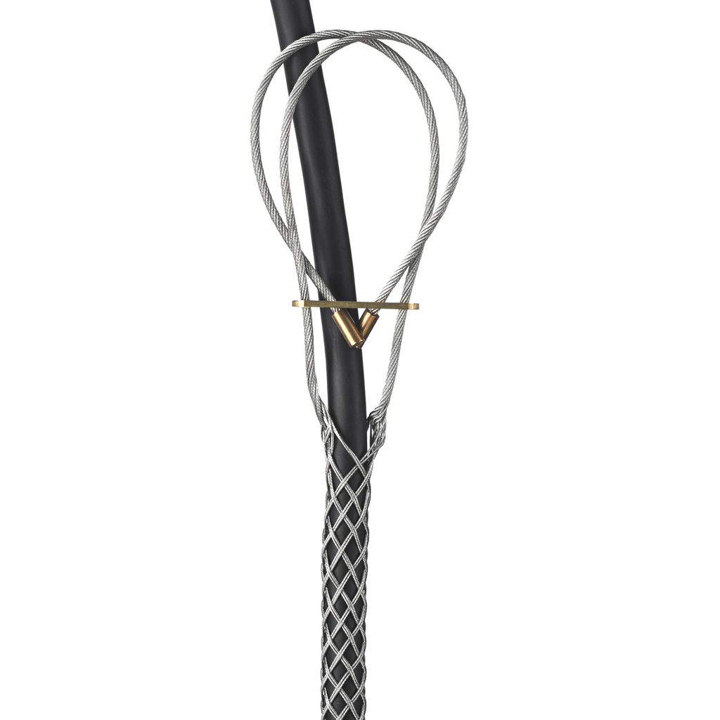 Product image for Hubbell / Kellems 02217021 Service Drop Support Grip, Heavy Duty, Universal Eye, Multi Weave, Closed Mesh, Tin-Coated Bronze, 0.52-0.62"