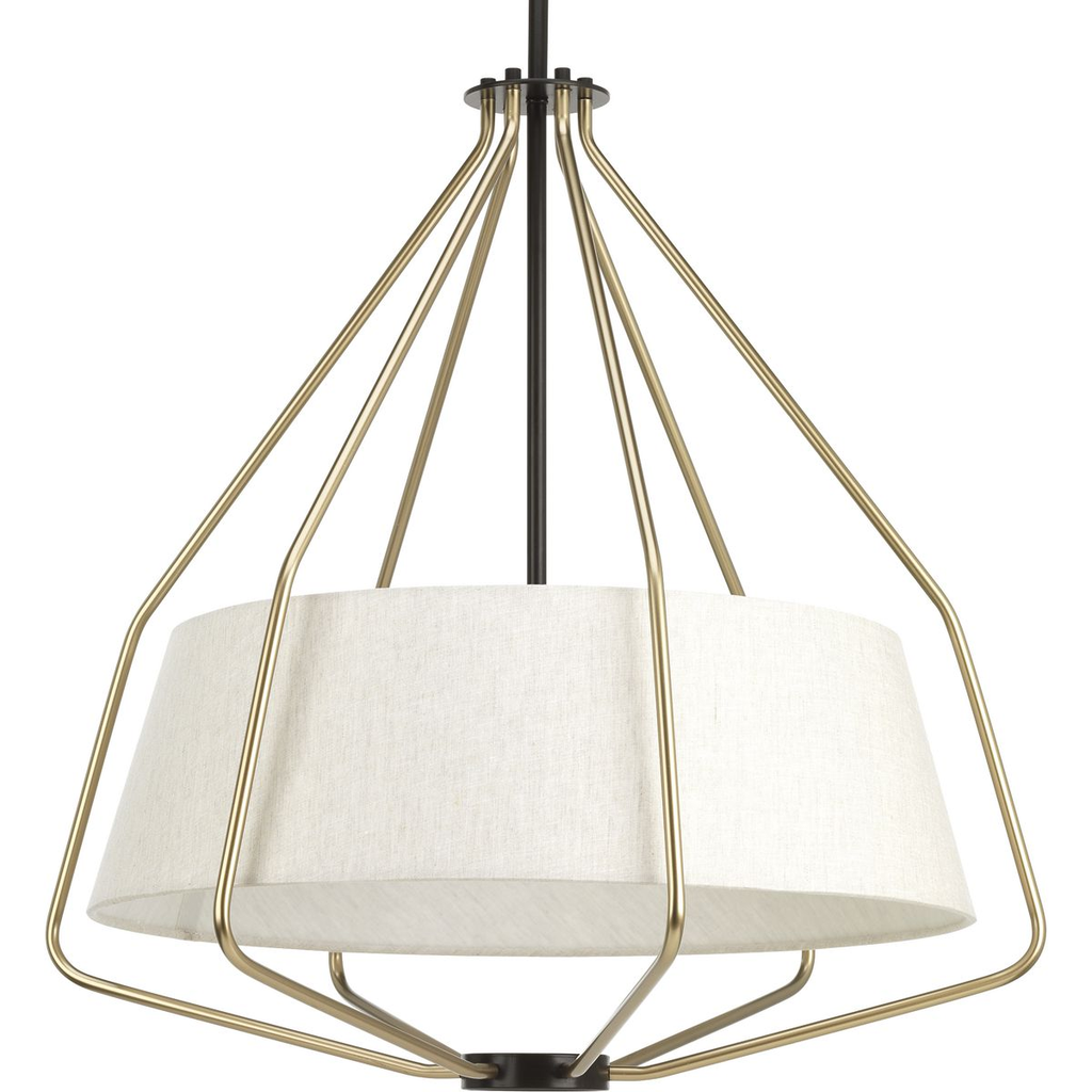 Product image for Progress P500117-020 Hangar Collection Three-Light Antique Bronze Mid-Century Pendant Light
