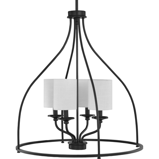 Product image for Progress P500285-031 Bonita Collection Four-Light Black Foyer Chandelier