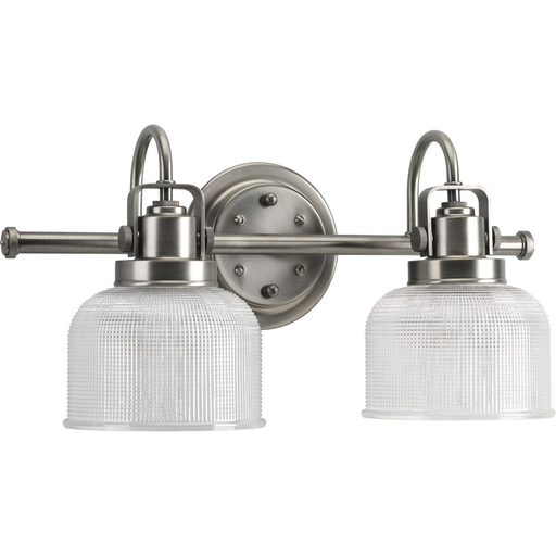 Progress P2991-81 Archie Collection Two-Light Antique Nickel Clear Double Prismatic Glass Coastal Bath Vanity Light Product image for Progress P2991-81 Archie Collection Two-Light Antique Nickel Clear Double Prismatic Glass Coastal Bath Vanity Light